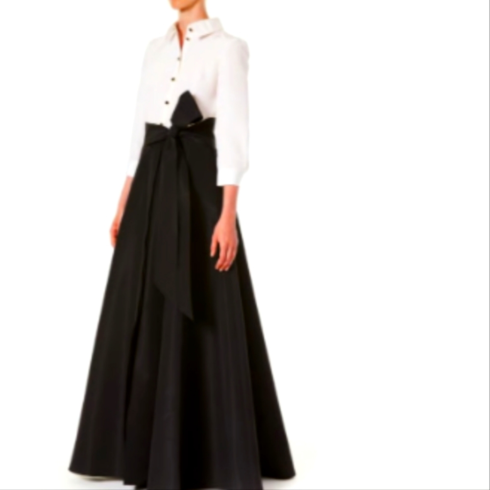 Adrianna Papell Black and White Maxi Dress
